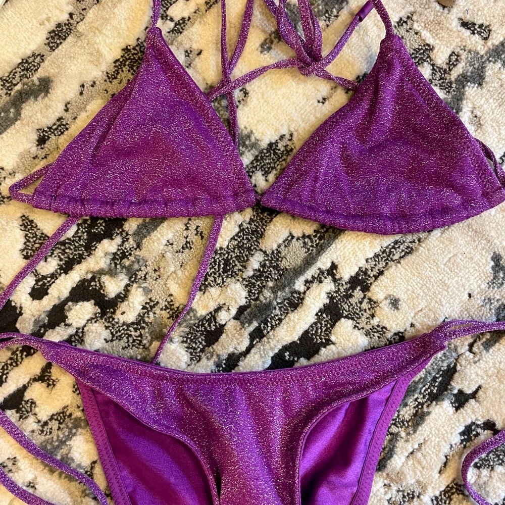 purple triangl bikini
